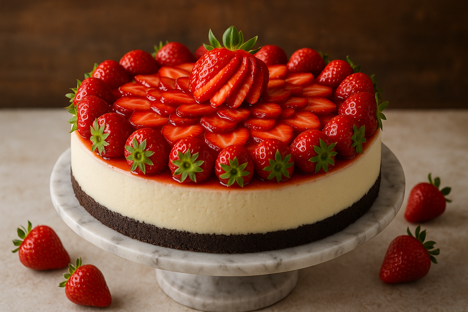 whole strawberry cheesecake