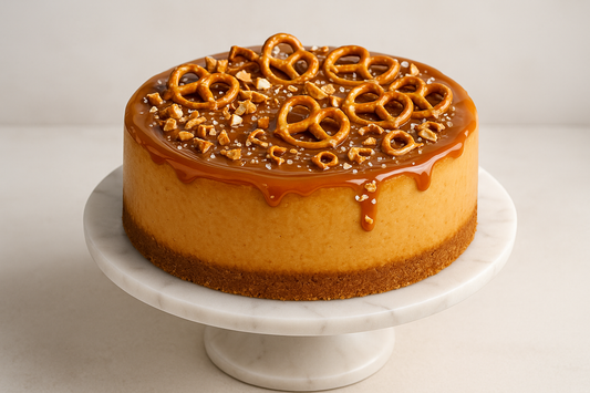 with pretzels on top